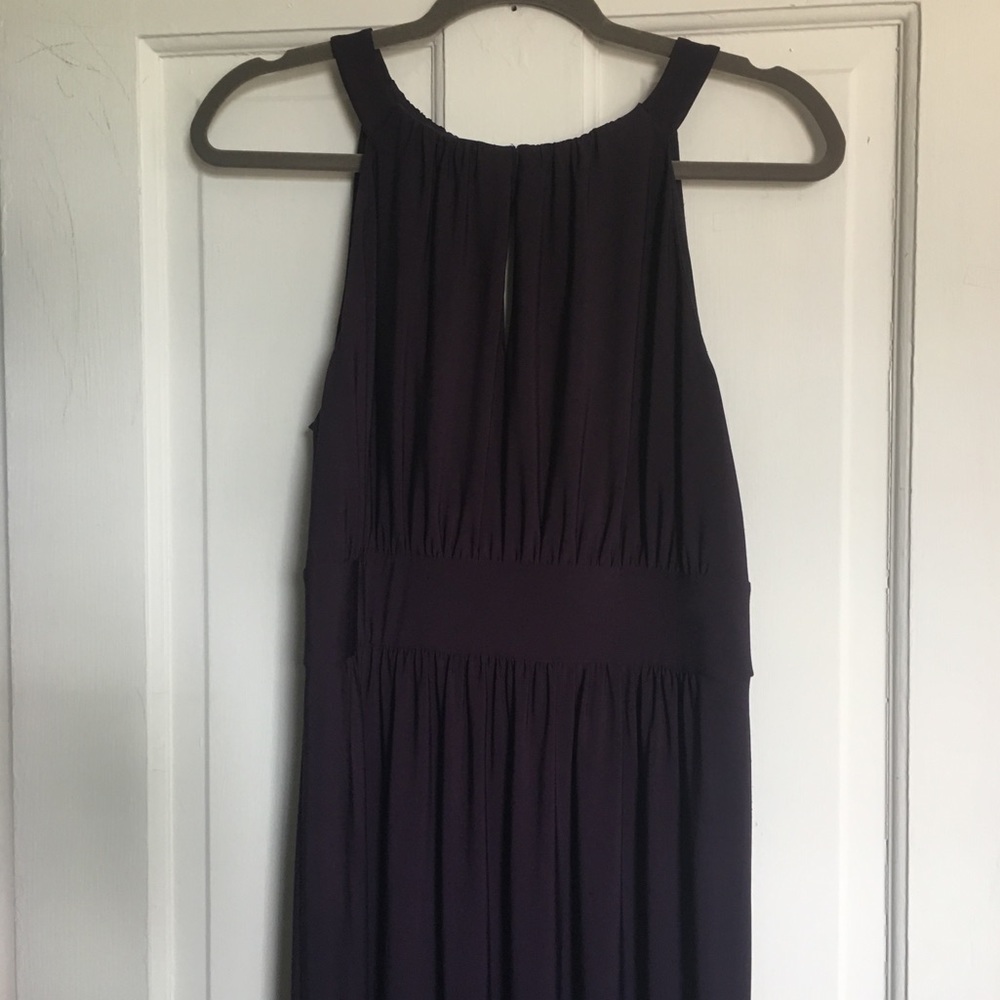 Amethyst floor length dress - pleated, keyhole (M)